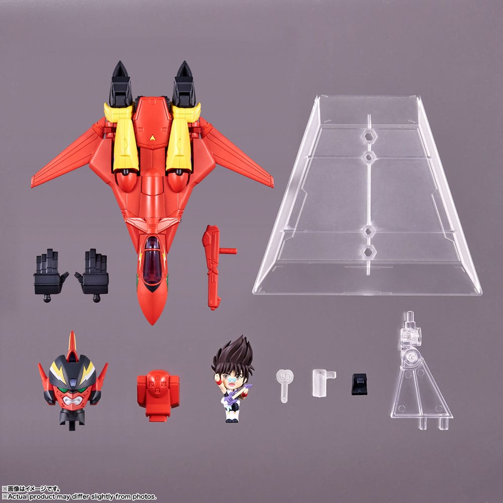 Macross 7 Tiny Session Vehicle mit Action Figure VF-19 Custom Fire Valkyrie with Basara Nekki 11 cm