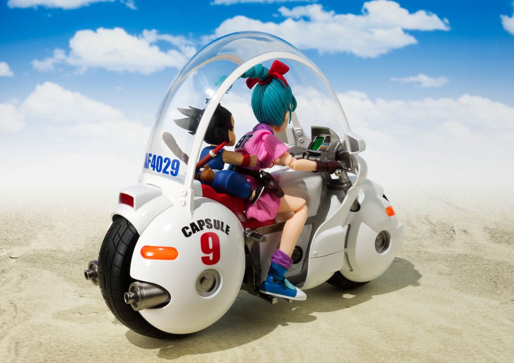 Dragon Ball S.H. Figuarts Voertuig met figuur Bulma's motorfiets Hoipoi Capsule nr. 9 17 cm