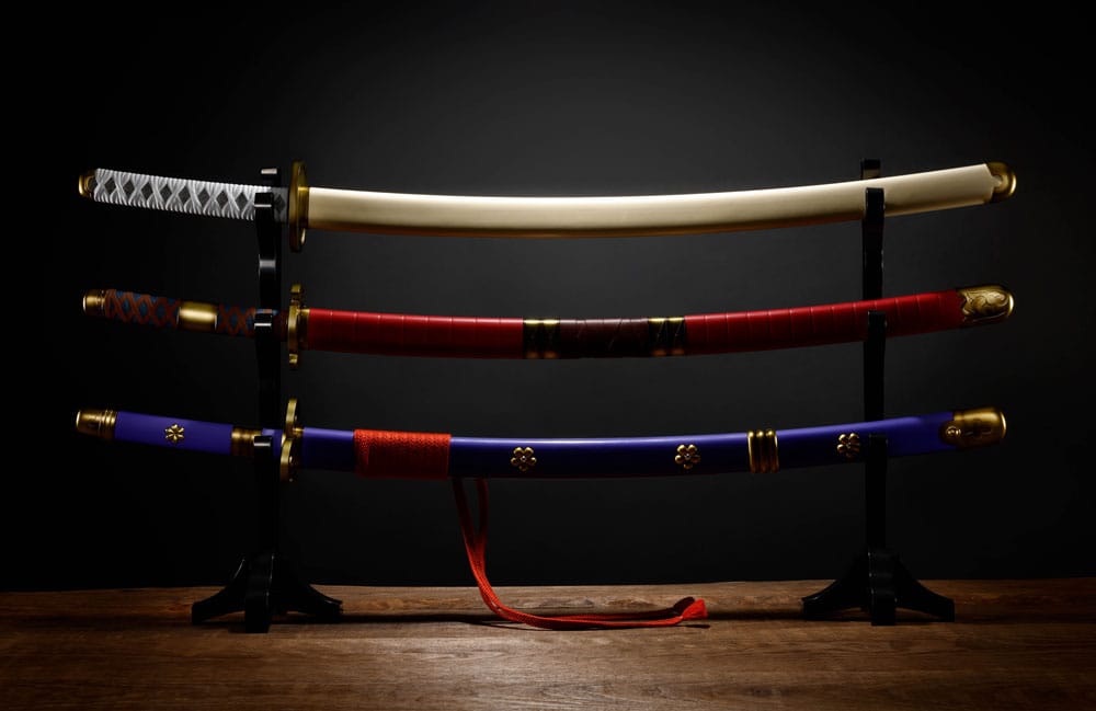 One Piece Proplica Replicas 1/1 Roronoa Zoro Tres espadas de estilo de espada Set 95 cm