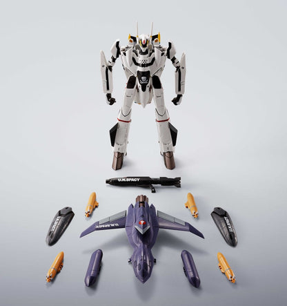Macross 7 Hi-Metal R Action Figur VF-0S Phoenix (Roy Focker Use) & QF-2200D-B Ghost Set 14 cm