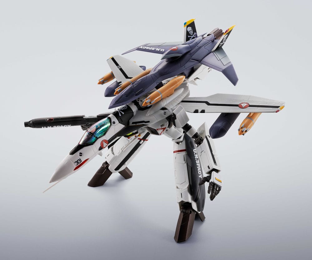 Macross 7 Hi-Metal R Action Figur VF-0S Phoenix (Roy Focker Use) & QF-2200D-B Ghost Set 14 cm