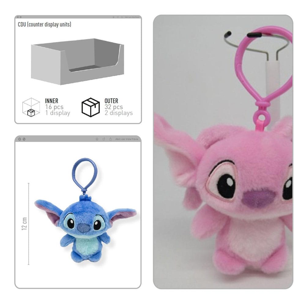 Lilo & Stitch Plys nøgleringe 12 cm sortiment (24)