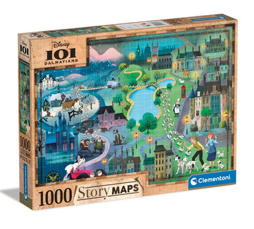 Disney Story Maps Jigsaw Puzzle 101 Dalmations (1000 Stücke)