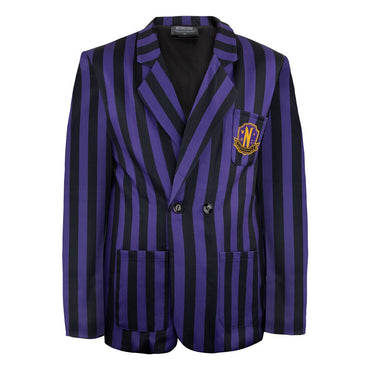 Blazer a rayas de la chaqueta del miércoles Nevermore Academy