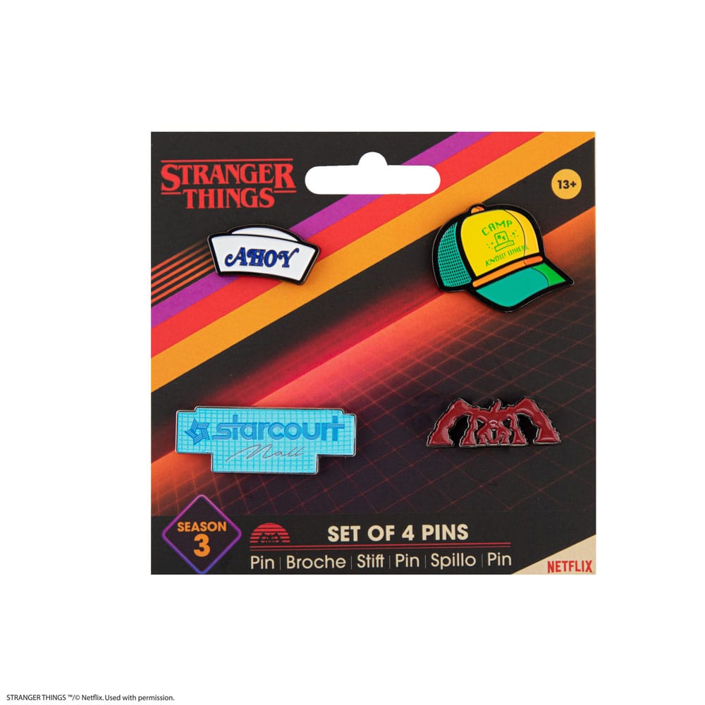 Stranger Things Pins 4-Pack sæson 3