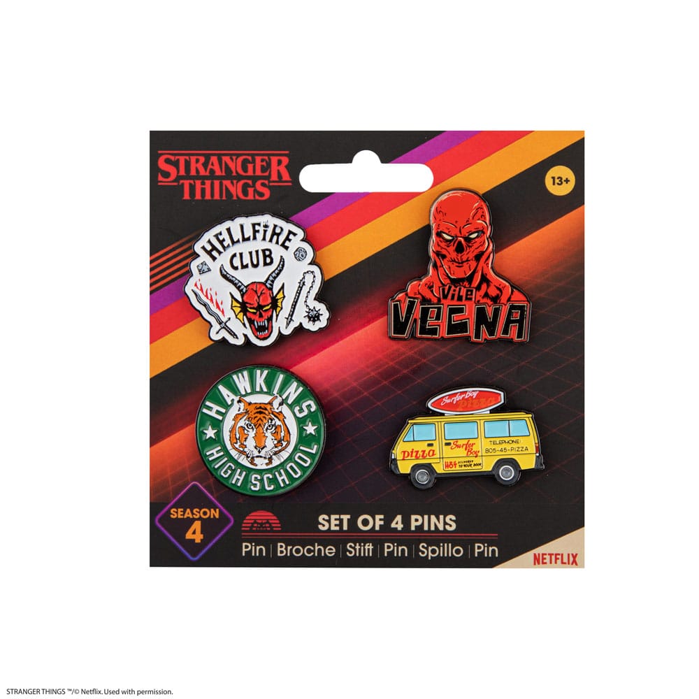 Stranger Things Pins 4-Pack sæson 4