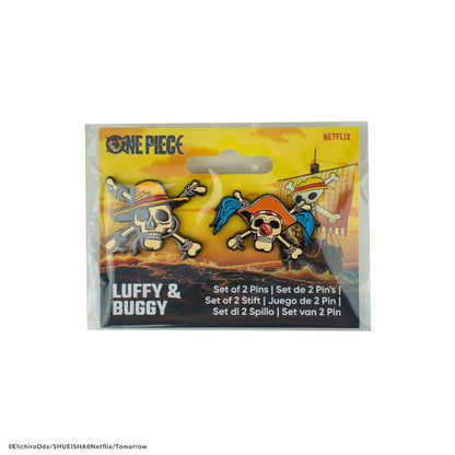 One Piece Pins 2-Pack Luffy & Buggy