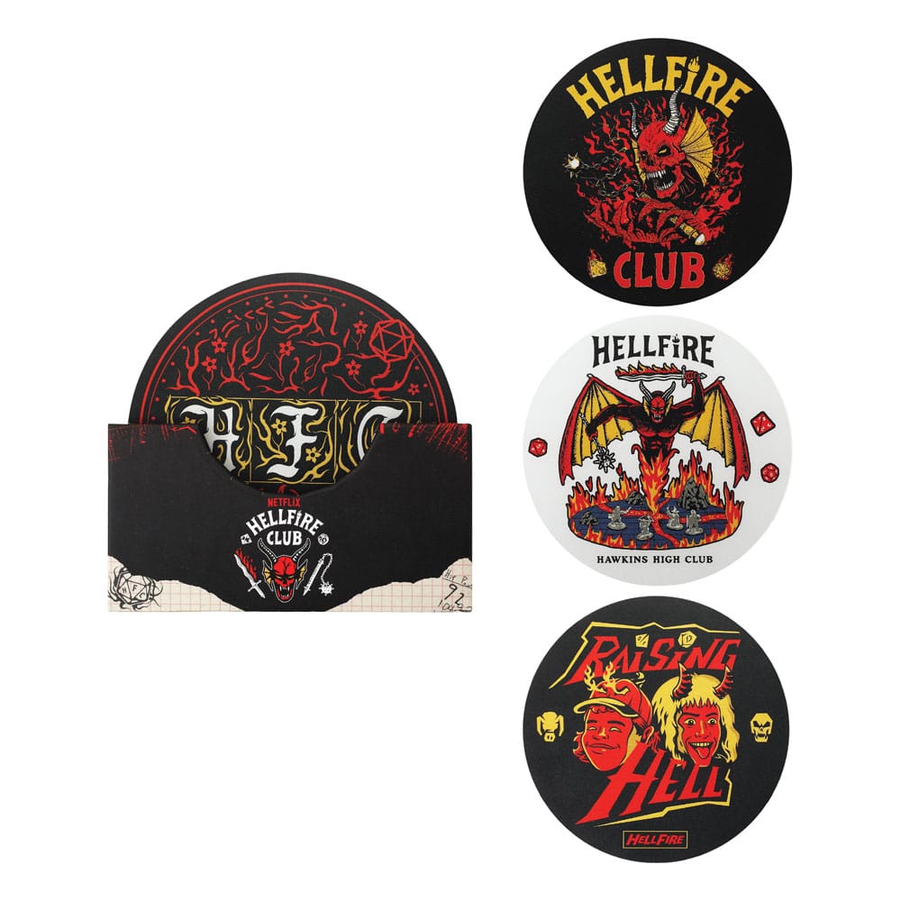 Fremde Things Coaster 4-Pack Hellfire Club