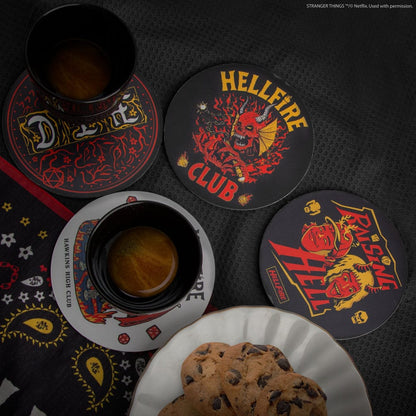 Fremde Things Coaster 4-Pack Hellfire Club