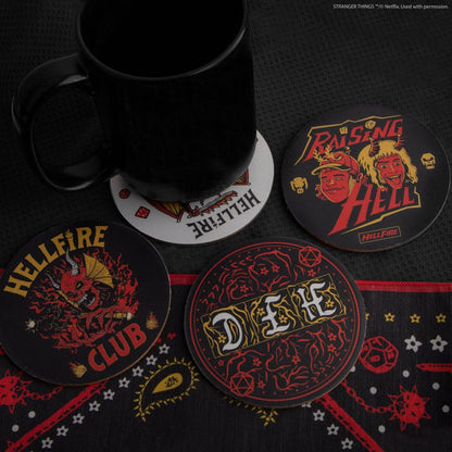 Fremde Things Coaster 4-Pack Hellfire Club