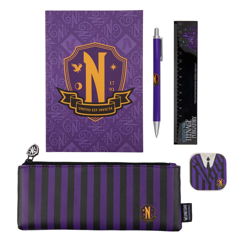 Wednesday 5-Piece Stationery Set Purple