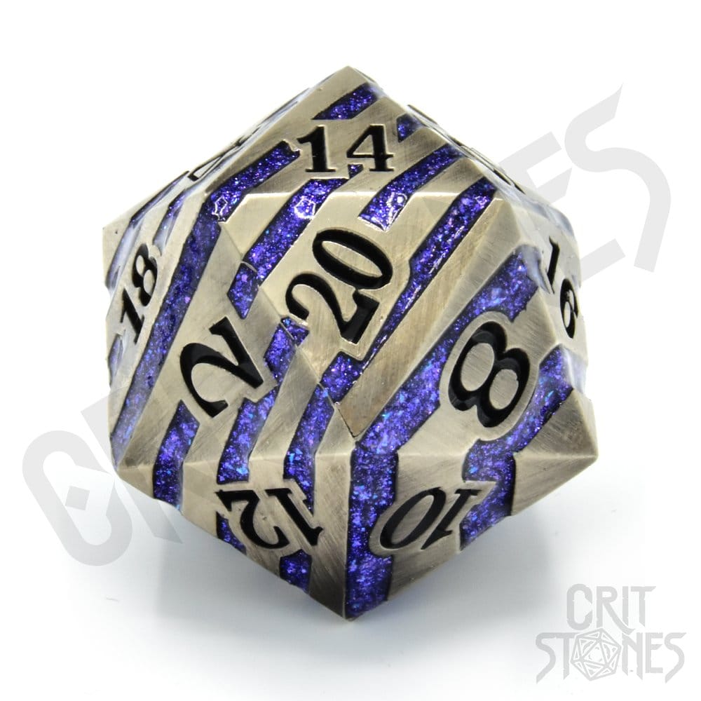 CritStones metallterninger D20 Gravert Elder 3 cm