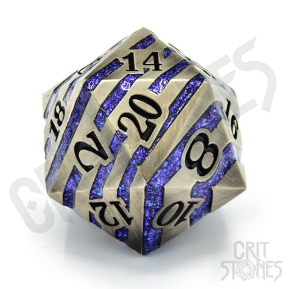 CritStones metallterninger D20 Gravert Elder 3 cm