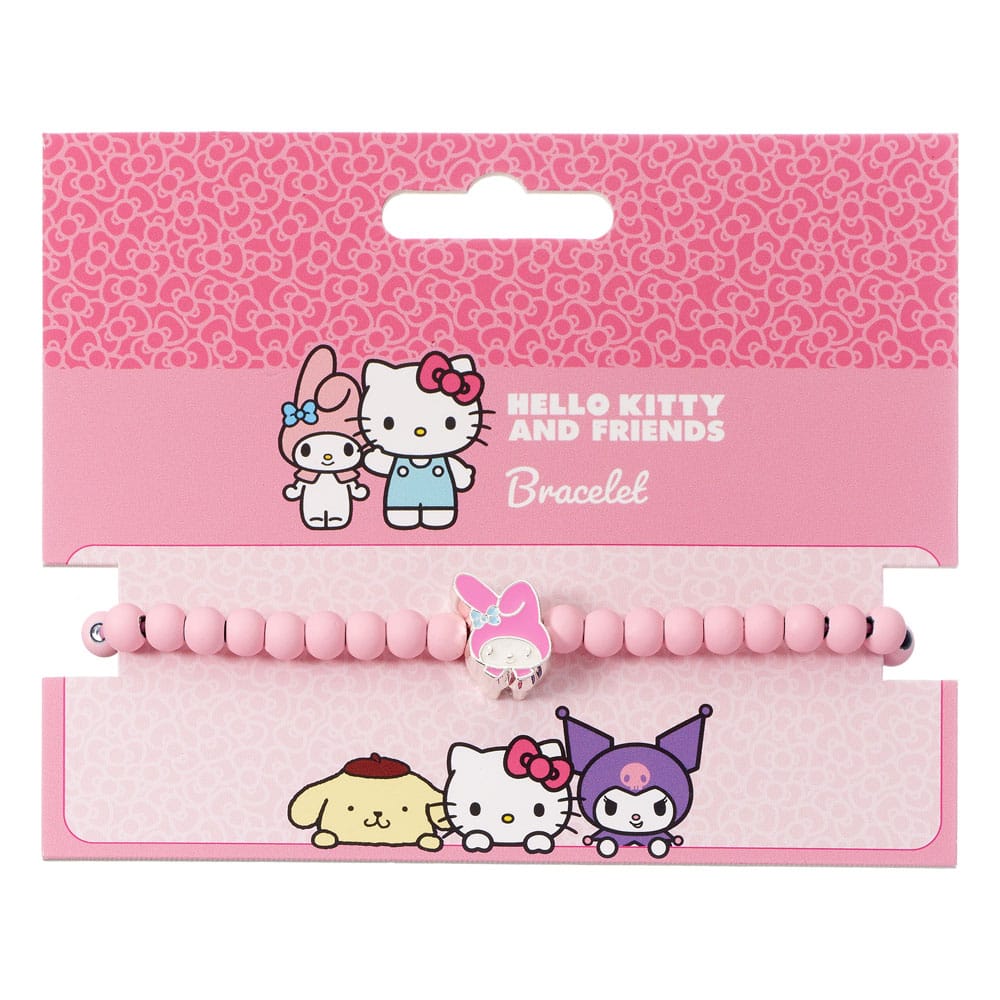 Hello Kitty narukvica ružičaste perle s privjeskom My Melody 21 cm