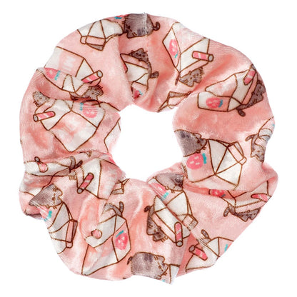 Pushen Hair Scrunchie Pink Strawberry Milk Carton
