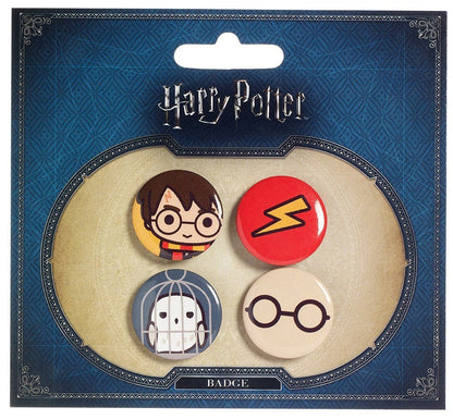 Harry Potter Cutie Butte Badge 4-Pack Harry Potter & Hedwig