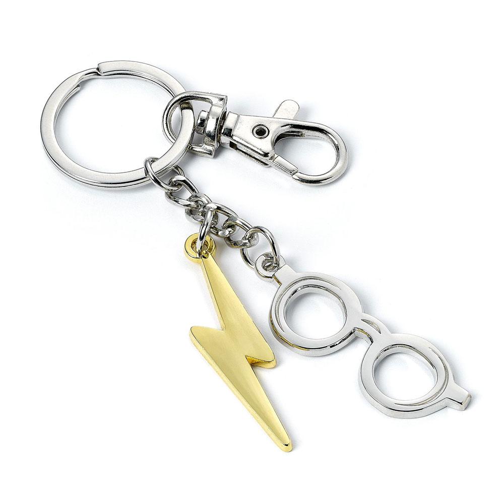 Harry Potter Keychain Lightening Bolt & Glasses (Silver Belated)
