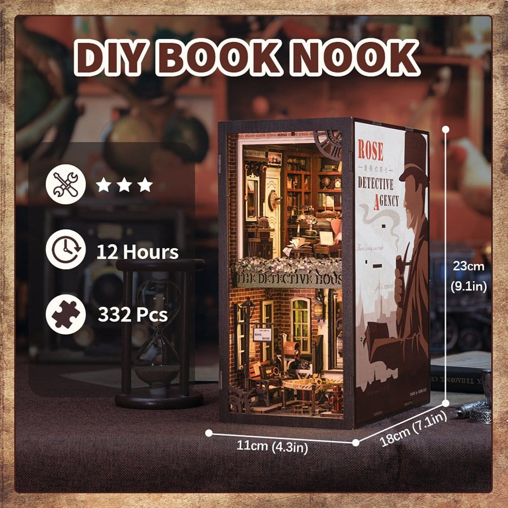 Book Nook Rose Agence De Détective 23 x 11 cm