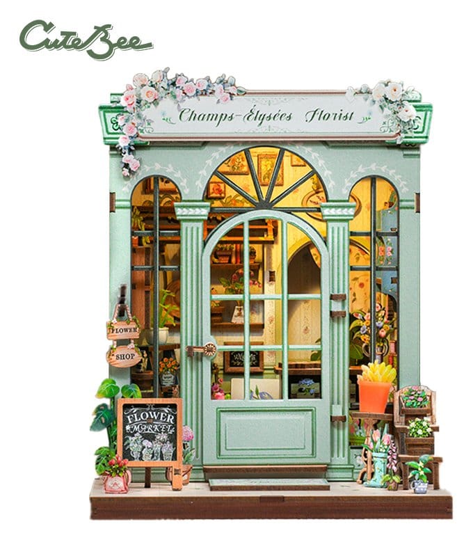 Miniature House Model Kit Champs-Élysées Blomsterhandler 18 x 16 cm