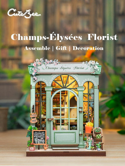 Miniature House Model Kit Champs-Élysées Blomsterhandler 18 x 16 cm