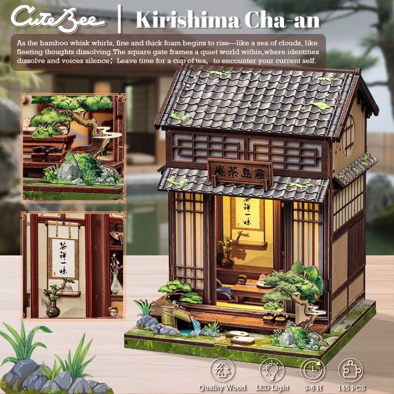 Miniatyrhusmodellsats Kirishima Cha-an 19 x 14 cm