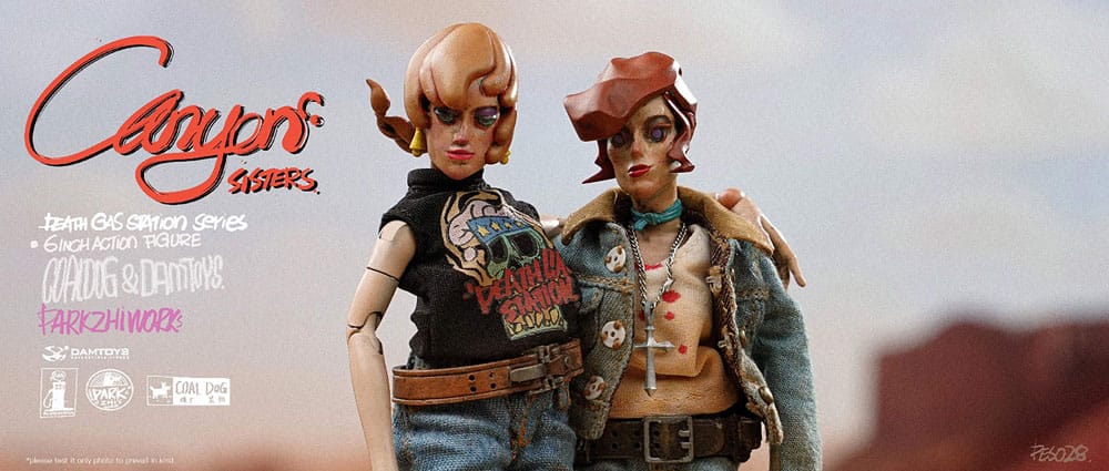 Death Gas Station Series Action Figures Canyon Sisters: Mrs. T & Ms. L 15 cm