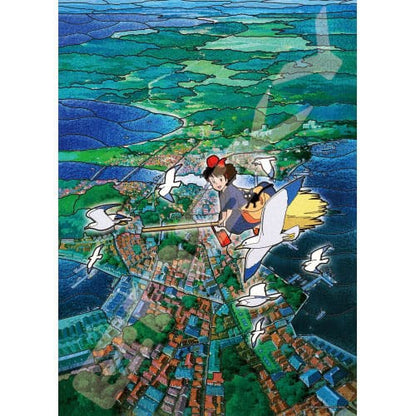 Kiki's Delivery Service Jigsaw Puzzle Stained Glass Koriko City's Sky (500 pieces)