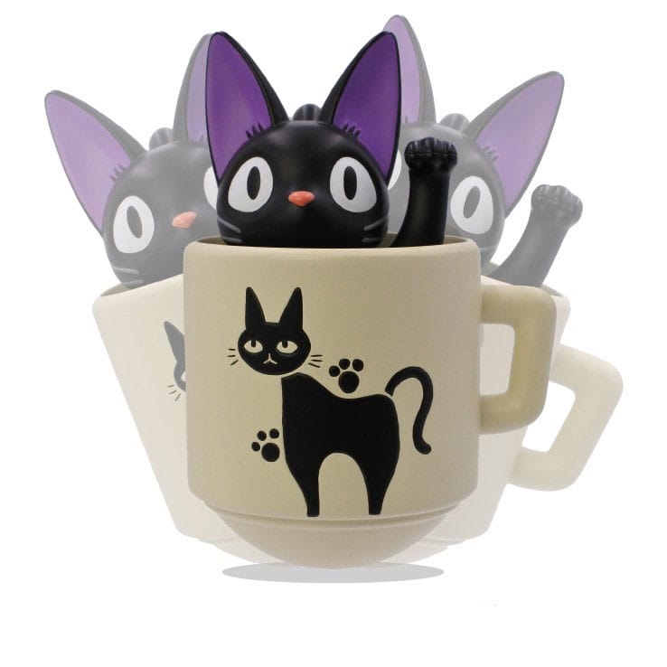 Kiki's Delivery Service Round Figurine Kiki con su taza 6 cm