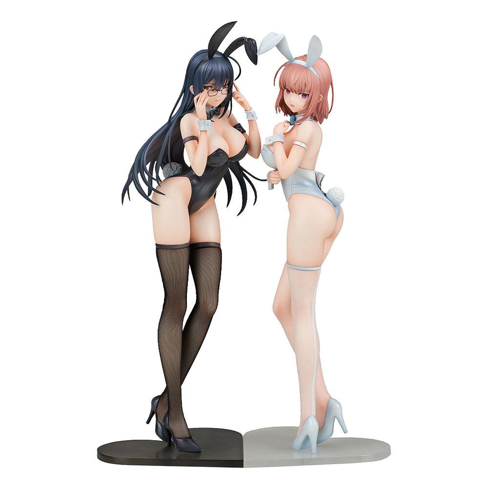 Statue di personaggio originale Ikomochi 1/6 Black Bunny Aoi & White Bunny Natsume 30 - 31 cm