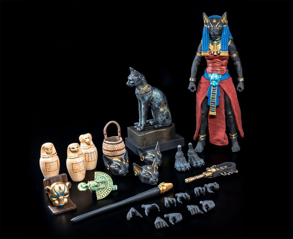 Figura Obscura Actionfigur Bastet Nero e Rosso