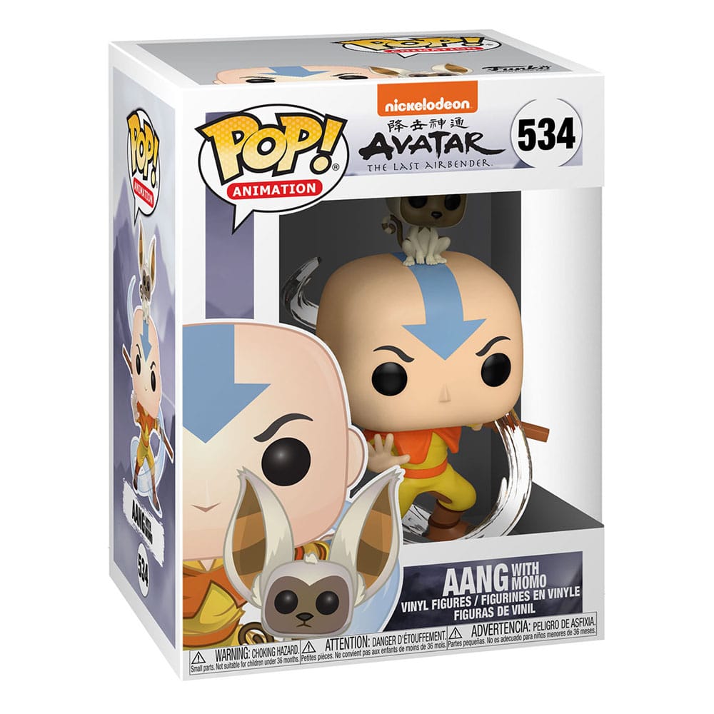 Avatar der letzte Airbender Pop! Animation Vinylfigur Aang mit Momo 9 cm