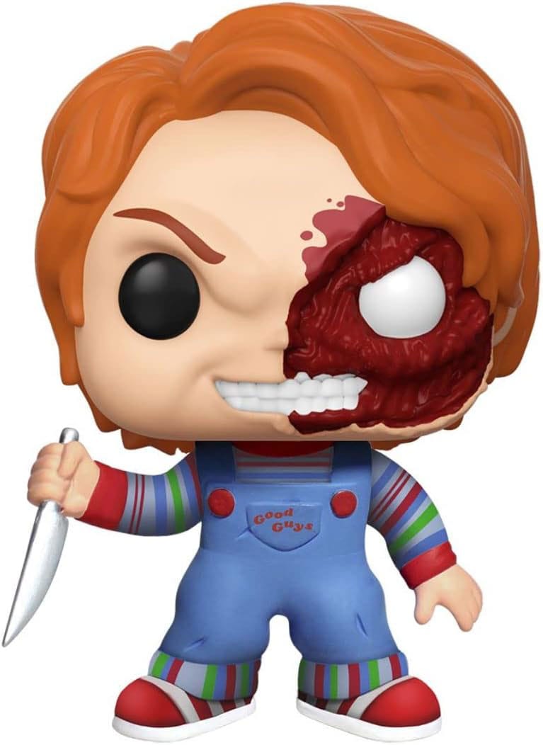 L'enfant joue POP! Films vinyle (exc) Figure Chucky Half (BD) 9 cm