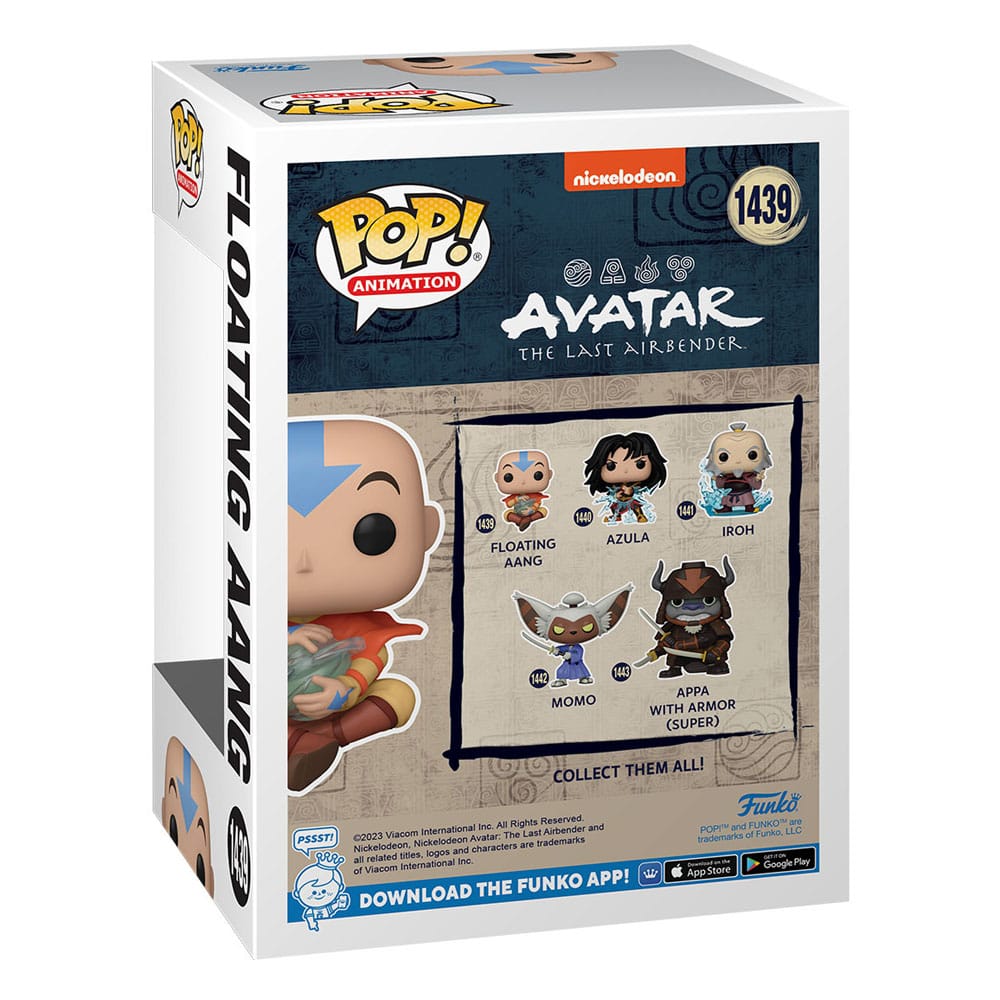 Avatar The Last Airbender Pop! Figura di vinile di animazione aang che galleggia 9 cm