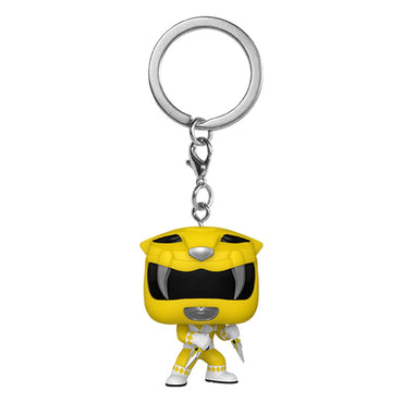 Power Rangers 30th Pop! Keychains en vinyle 4 cm Affichage du ranger jaune (12)