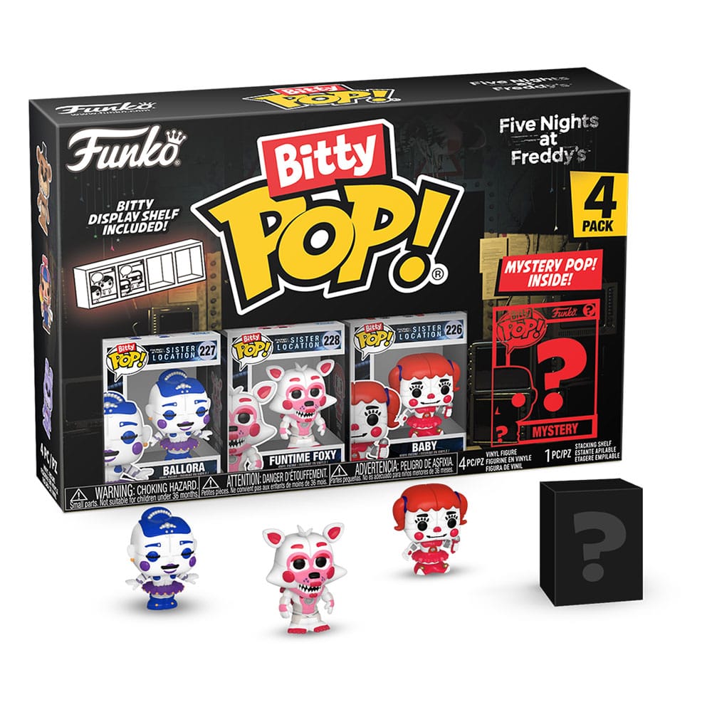 Fem nætter på Freddy's Bitty Pop! Vinyl Figur 4-Pack Ballora 2,5 cm