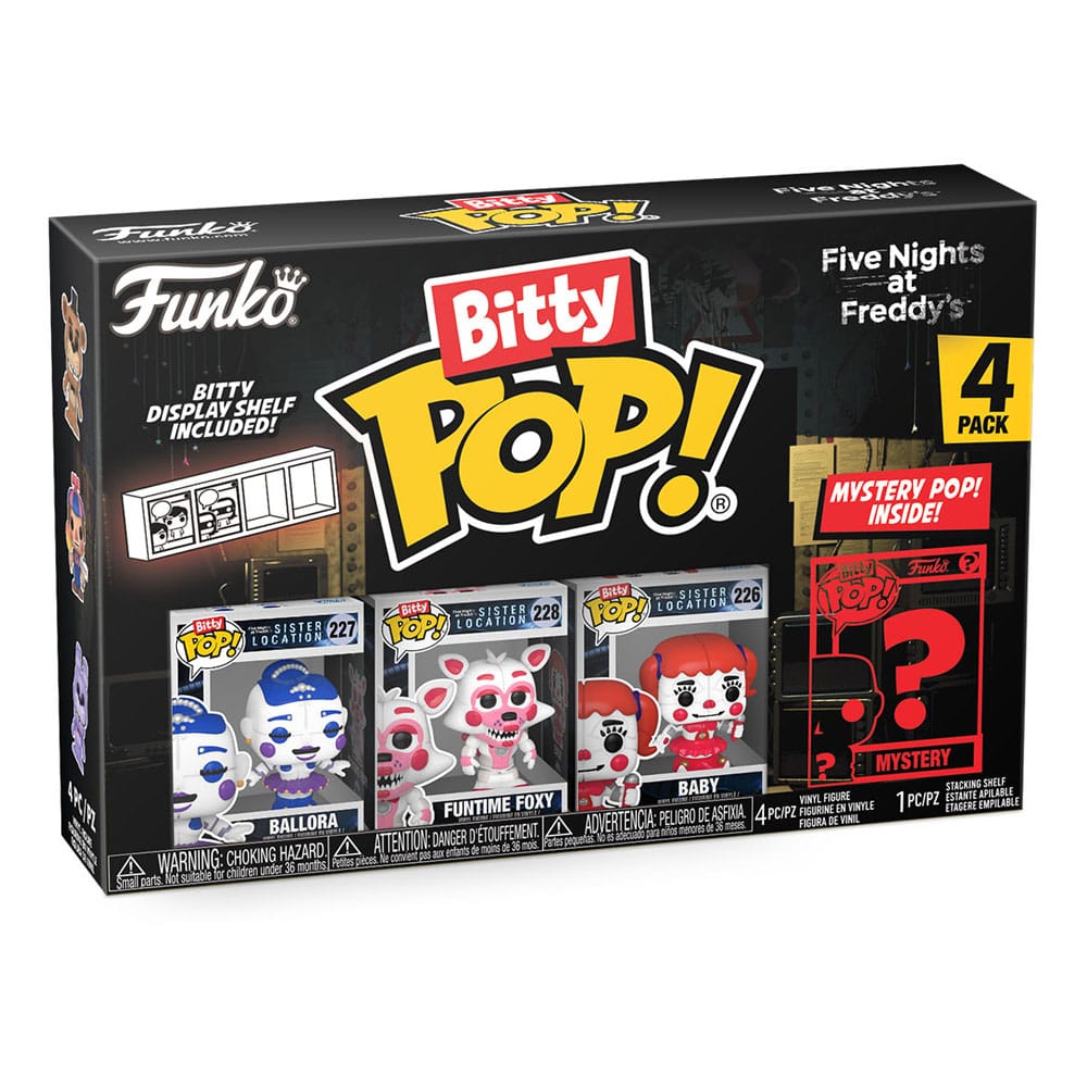 Fem nætter på Freddy's Bitty Pop! Vinyl Figur 4-Pack Ballora 2,5 cm
