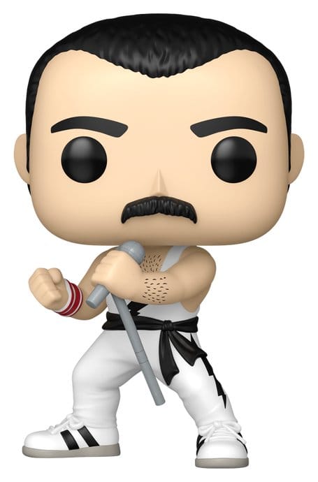 Dronning POP! Rocks Vinylfigur Freddie Mercury (hvid singlet) 9 cm