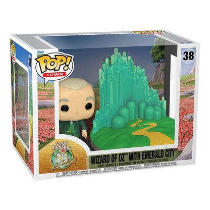 ¡El mago de Oz Pop! Figura de vinilo de la ciudad Ciudad esmeralda con mago 9 cm