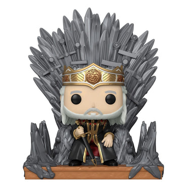 House of the Dragon Pop! Deluxe vinyl figuur visery op troon 9 cm