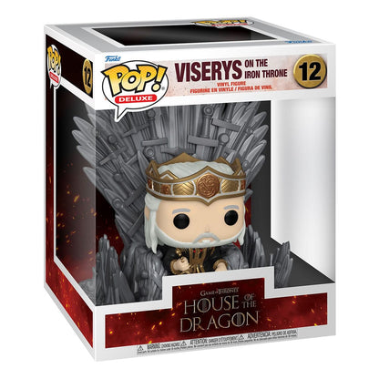 Haus des Drachen Pop! Deluxe -Vinyl -Figur -Viserys auf Thron 9 cm