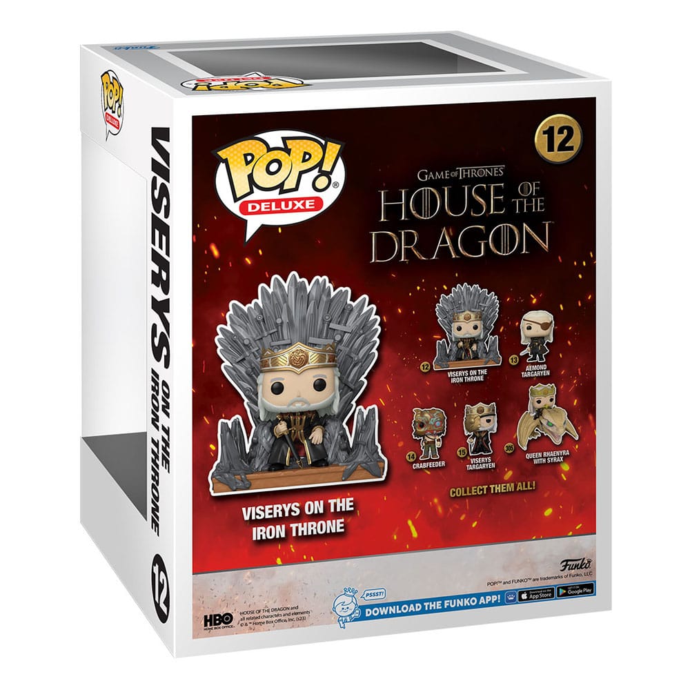 Haus des Drachen Pop! Deluxe -Vinyl -Figur -Viserys auf Thron 9 cm