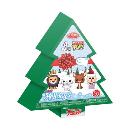 Rudolph Holiday 2024 Pocket Pop! Keychains en vinyle Boîte de vacances à 4 packs 4 cm