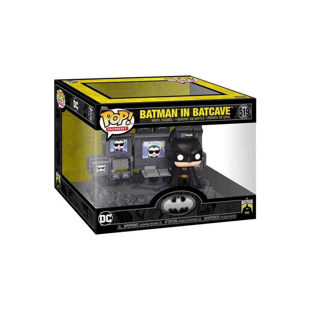 Batman 85 -årsjubileum Pop Moments Deluxe Vinylfigurer Batman i Batcave 9 cm