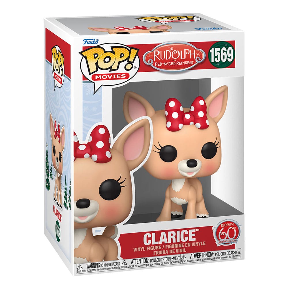 Kırmızı burunlu ren geyiği pop Rudolph! Filmler vinil figürü clarice 9 cm
