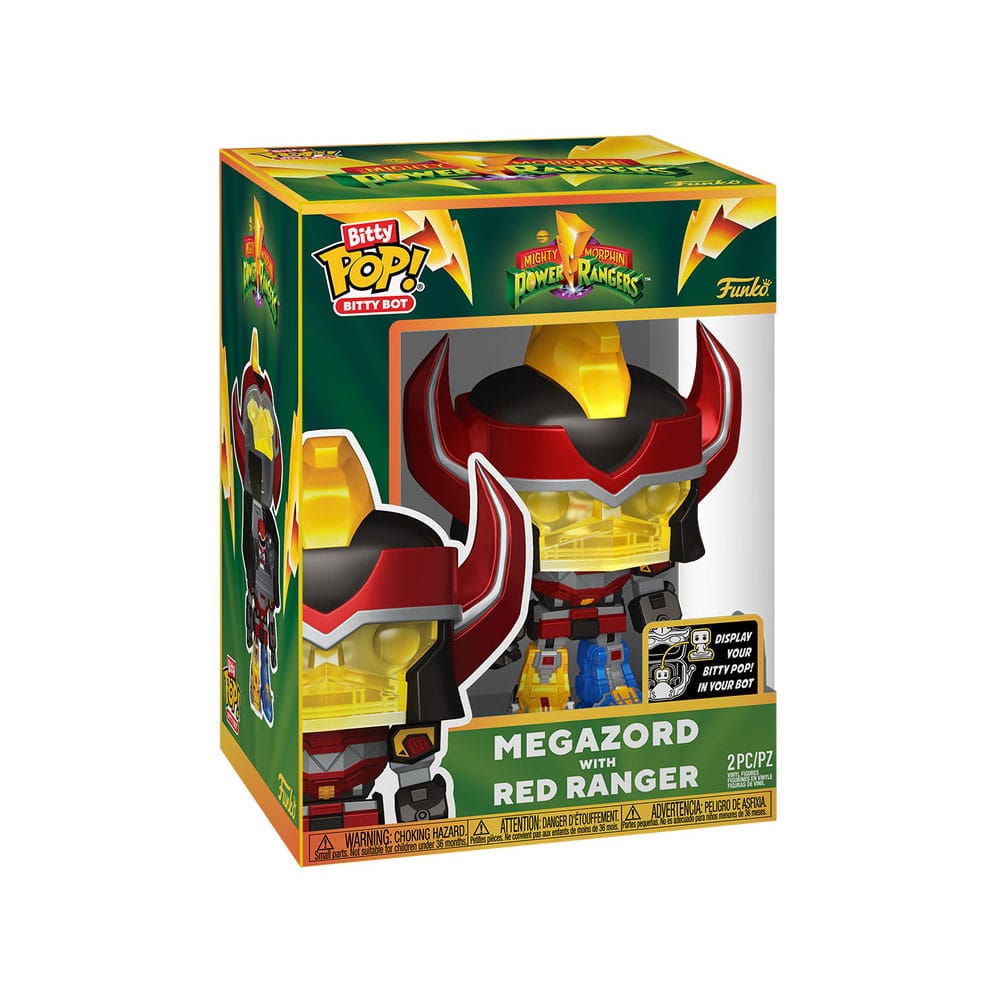 Mighty Morphin Power Rangers Bitty Pop! Bots Afbeelding 4-pack megazord met rode ranger2,5 cm