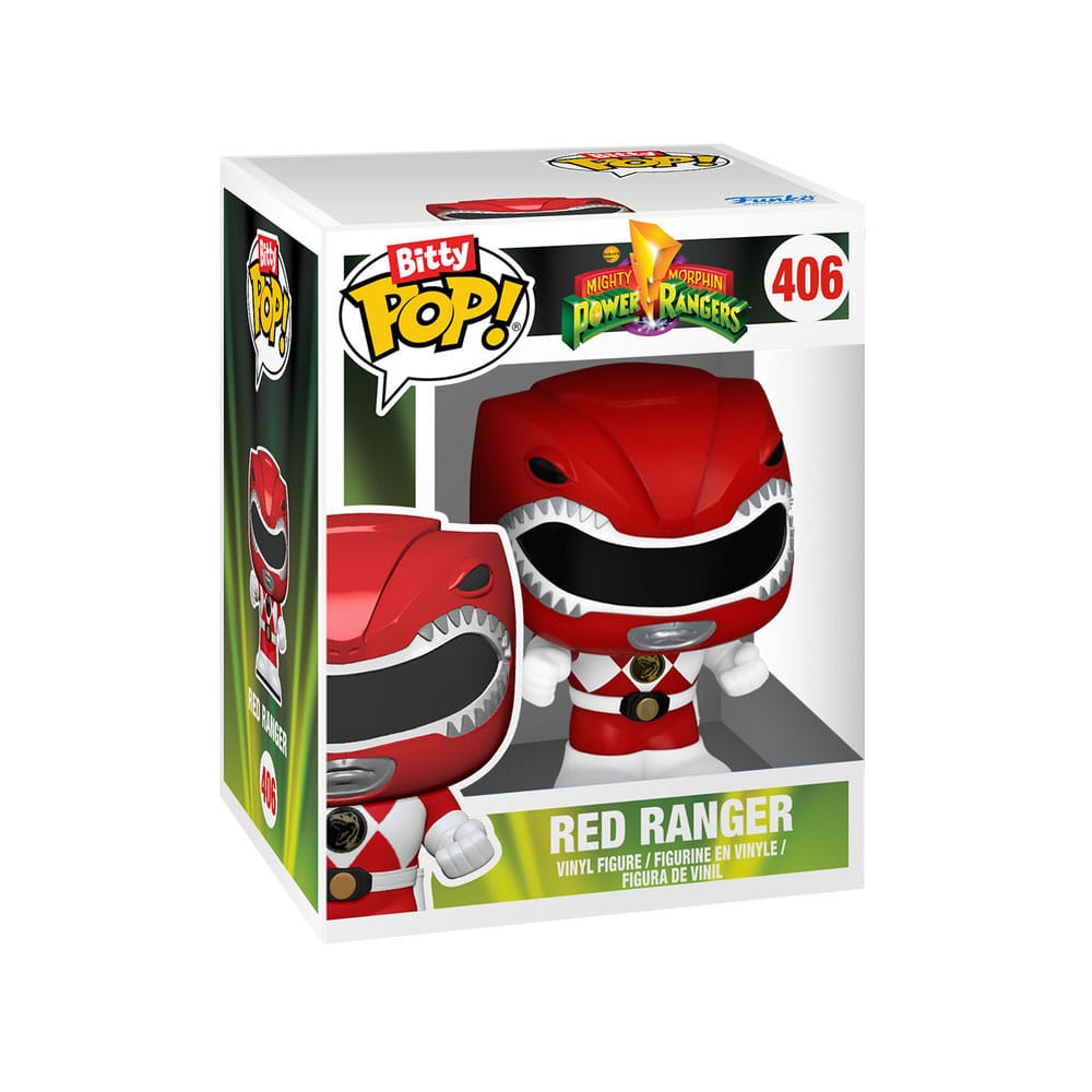 Mighty Morphin Power Rangers Bitty Pop! Bots Afbeelding 4-pack megazord met rode ranger2,5 cm