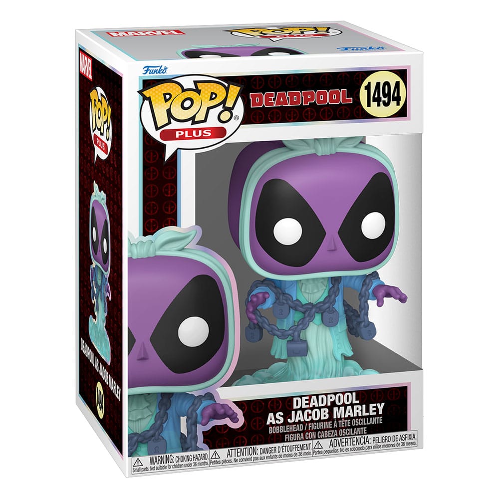 Marvel Pop! Plus vinylfigur deadpool som Jacob Marley 9 cm