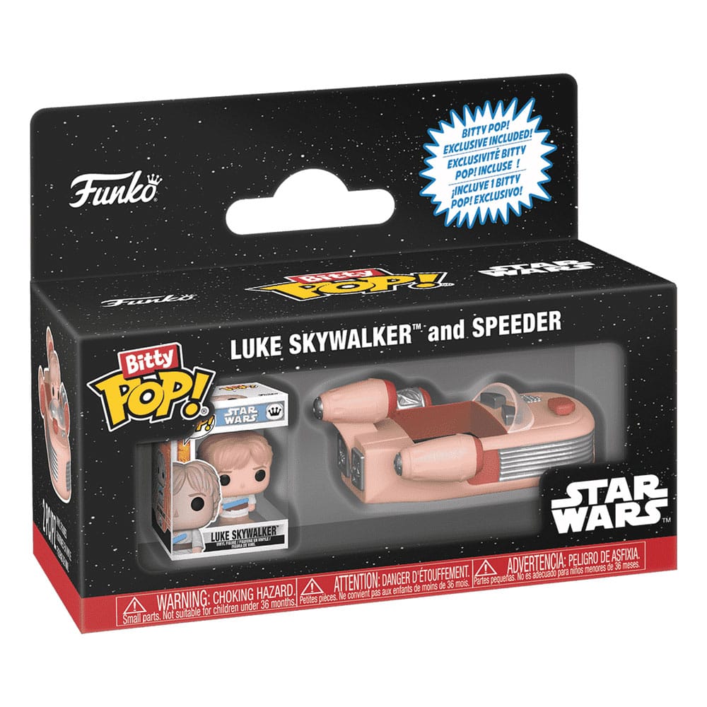 Star Wars Bitty POP! Kører Vinylfigur Luke Skywalker og Speeder