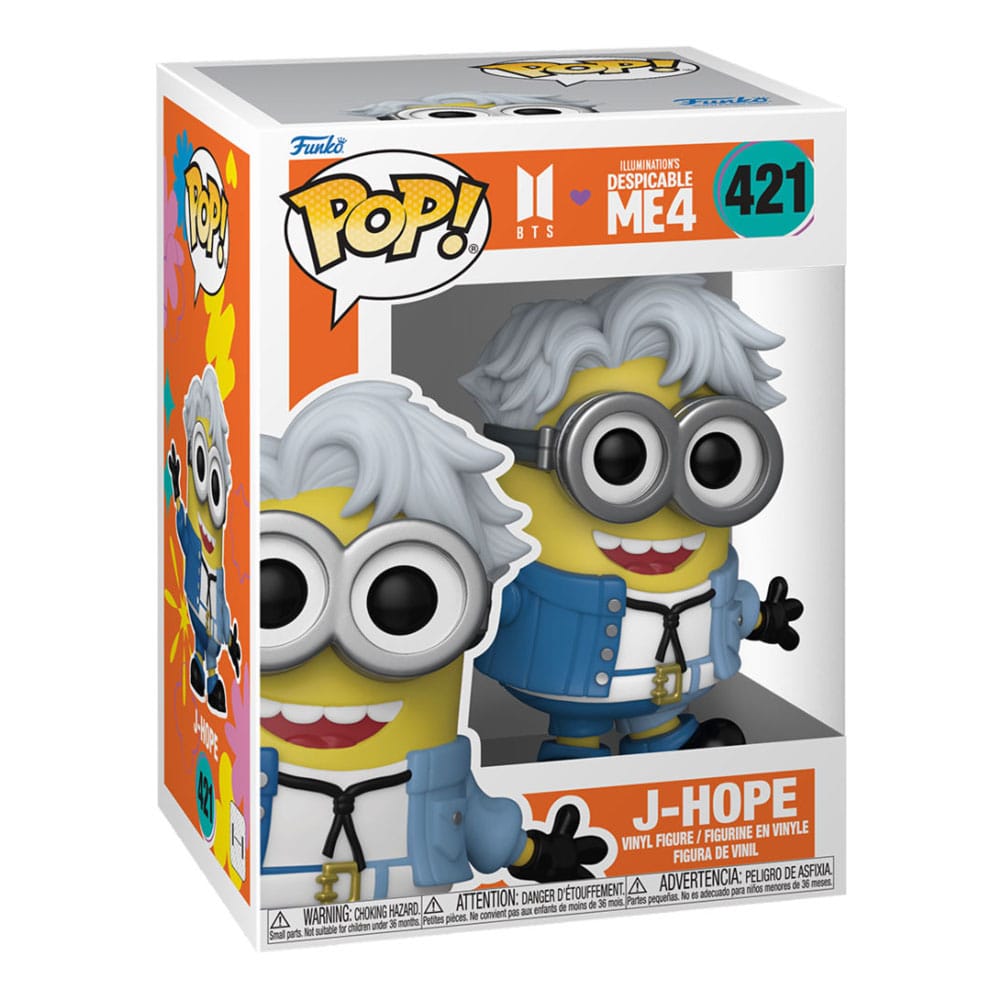 Minions x bts pop! Rocce in vinile figura j-hope 9 cm