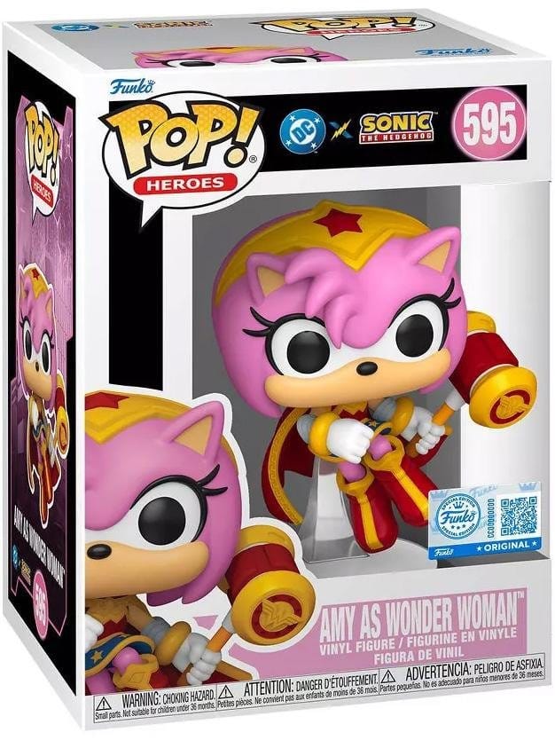DC x Sonic the Hedgehog POP! Heroes Vinylfiguur Amy als Wonder Woman 9 cm